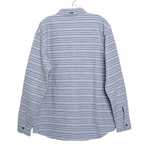 Vissla Flannel Shirt Snap Button Reversible Burshed Cotton Gray Blue XL - Picture 4 of 16